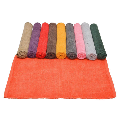 Handmade Chenille rugs - Orange Crush