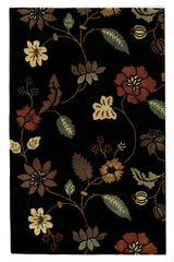 Multiple flower and leaves in a simple, uncluttered jaal adds an effect of airiness while the dark colour background gives the warmth needed during those chilly nights. Perfectly balanced and with play of warm colours, it is a must have piece.
