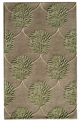 In this a novel motif arrangement, bouquet of leaves are placed in a brick pattern with connecting arches. Inspired by Art Deco patterns, this carpet will be a nice addition to your home décor.
